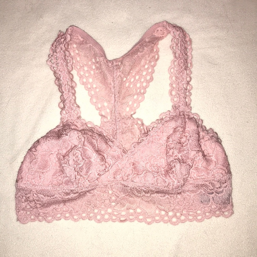 Light pink lace bralette